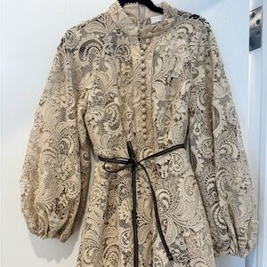 BRAND NEW WITH TAGS Zimmermann Beige Lace Dress